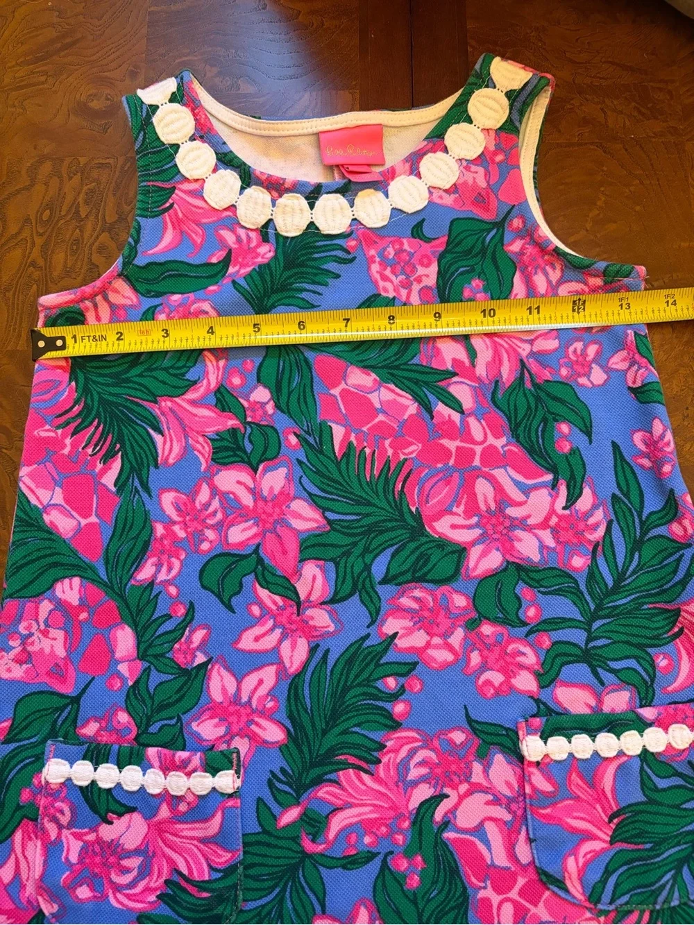 Lilly Pulitzer Pink & Blue Tropical Floral Shift Dress